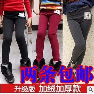  淘宝爆款 中大童打底裤 女童外贸韩版秋冬不倒绒打底裤 儿童靴裤