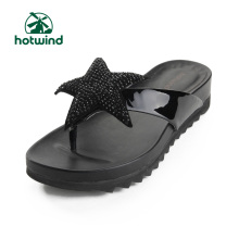 Hot air hotwind leather patent leather shoes casual shoes diamond pentagram with herringbone slippers 73H2501 in