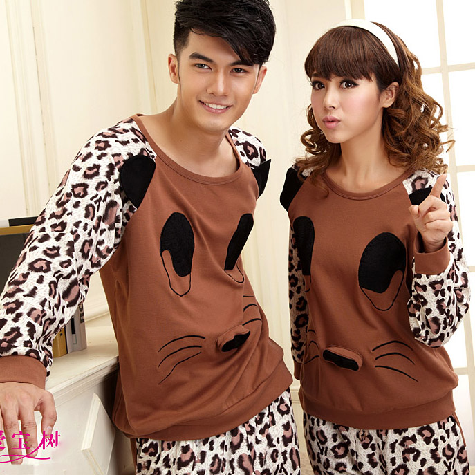 长袖可爱情侣睡衣...