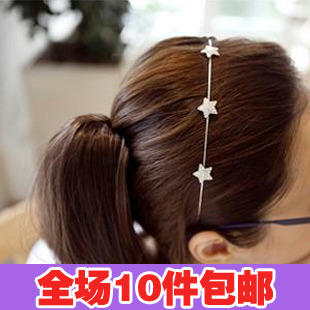 1107热卖发饰 优雅五角星星满钻细发箍 镶水钻头箍甜美蝴蝶结饰品