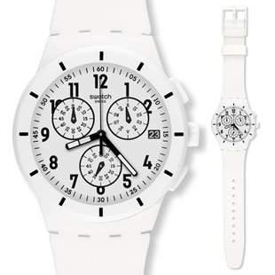  专柜联保正品 Swatch 手表  炫彩果冻计时表 果冻白 SUSW402