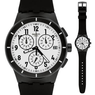  专柜联保正品 Swatch 手表  炫彩果冻计时表 果冻黑 SUSB401