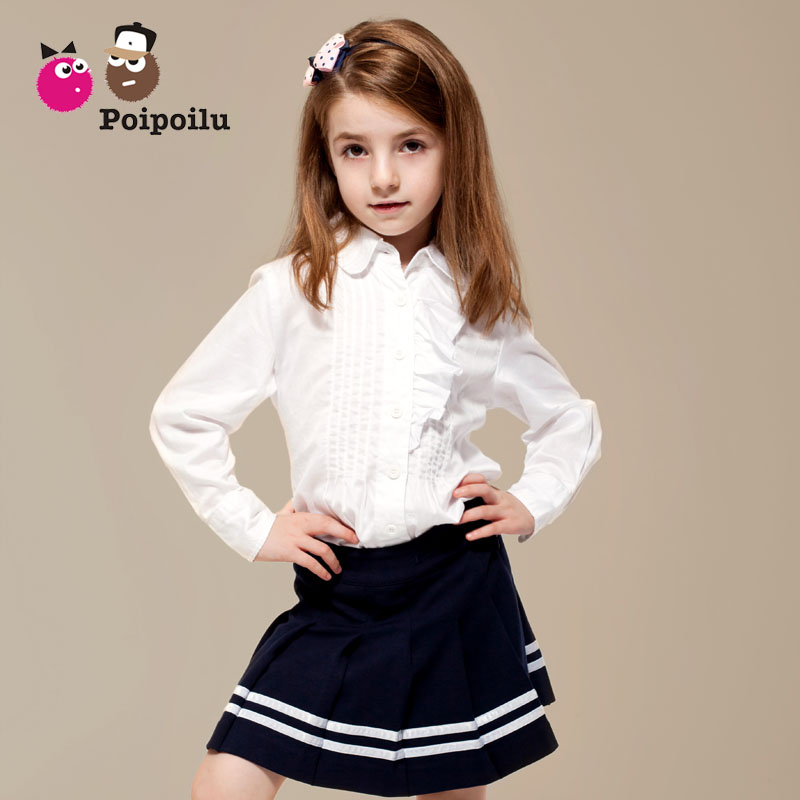 全棉学生衬衫长袖...