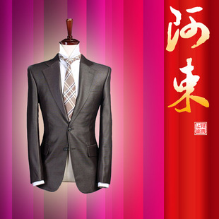  韩版西服套装 深灰色 韩版修身西装时尚休闲两件套 AS19397