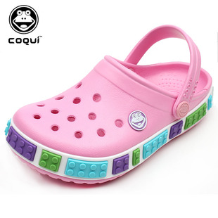  正品酷趣童鞋coqui洞洞鞋女童包头凉鞋 儿童拖鞋运动沙滩鞋夏