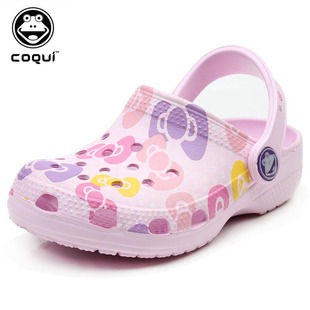  正品酷趣童鞋coqui洞洞鞋女童包头凉鞋 儿童运动沙滩凉拖
