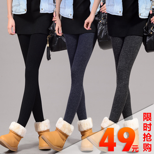  韩版女装羊绒加厚加绒女士打底裤 女秋冬休闲长裤靴裤小脚铅笔裤