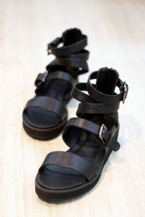  欧美风女式厚底凉鞋 夏季新款 矮跟罗马风简约大牌复古女鞋子