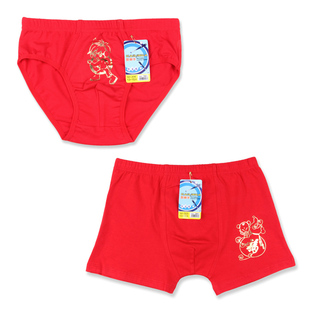 儿童三角裤红<em>内裤男童</em>大红色莱卡<em>内裤</em> 纯棉平