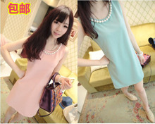 2013 Korean version of the new summer chiffon skirt large size women wild Slim bottoming vest skirt dress summer