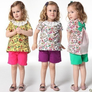  韩版女童夏装新款夏季原创童装短袖套装 童夏 外贸 儿童 品牌宝宝