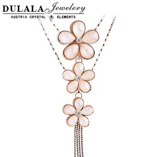  Dulala 五瓣花流苏花毛衣链 长款项链女韩国时尚多层复古 正品