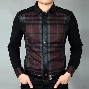  春款正品七匹狼衬衫男士格纹商务休闲长袖衬衫衬衣特价包邮
