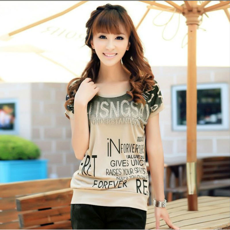 显瘦圆领蝙蝠袖大码...