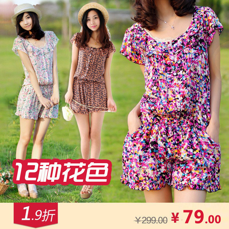 Shu Yi 2013 spring summer sweet Japanese style floral dye Leotard Siamese trousers shorts hot pants