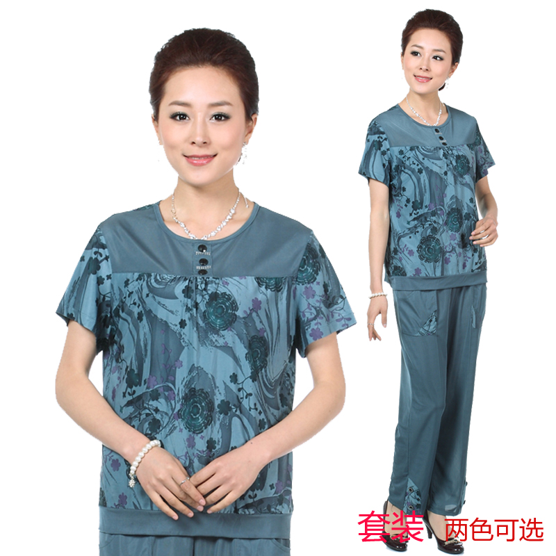 2013夏装新品 大码中老年女短袖 妈妈装短袖套装 正品奶奶装套装 2013夏装新品 大码中老年女短袖 妈妈装短袖套装 正品奶奶装套装