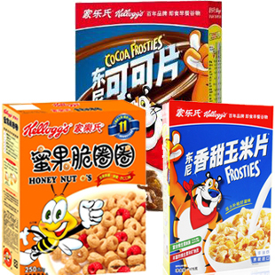  【天猫年货】进口麦片家乐氏蜜果脆麦圈圈+东尼香甜玉米片+可可片