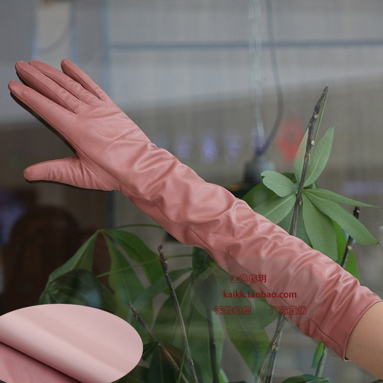 senior Customized Pink Mitts Leather Gloves Sheepskin glove lovely bow genuine leather Hemidactyly glove gracein the Accessories/Leather belt/Hat/Muffler , Gloves category - from Buy2taobao.com to provide professional Taobao agent buy service