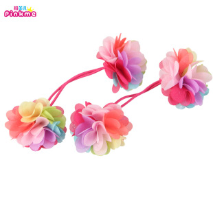  pinkme 韩版儿童粉艳春花双头皮筋女童发绳皮筋发饰品