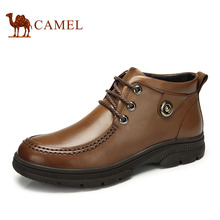 camel 骆驼男鞋短靴2013新款正品真皮正装皮靴系带潮流男士靴子