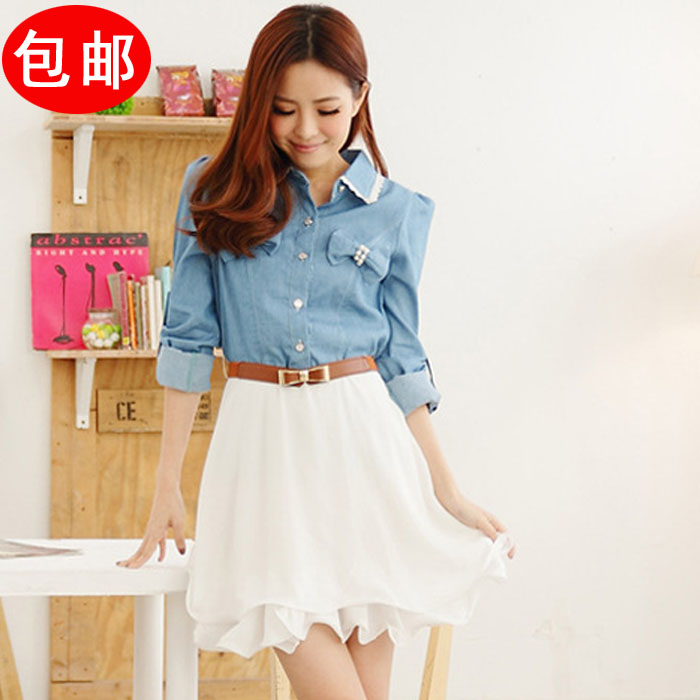 雪纺裙子泡泡袖公主...