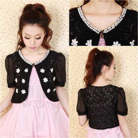 韩版外搭<em>开衫</em>夏季短款蕾丝<em>小披肩夏</em>百搭小坎肩