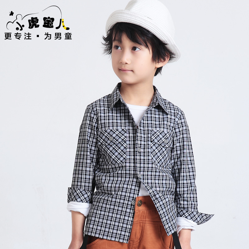 韩版学院风格子衬衫...