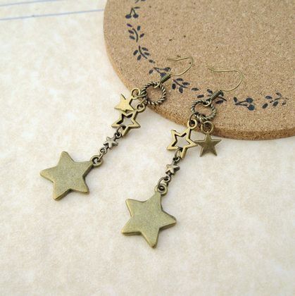 星星控复古耳坠...