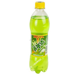  美年达青苹果味汽水500ml 再来一罐，中奖不断