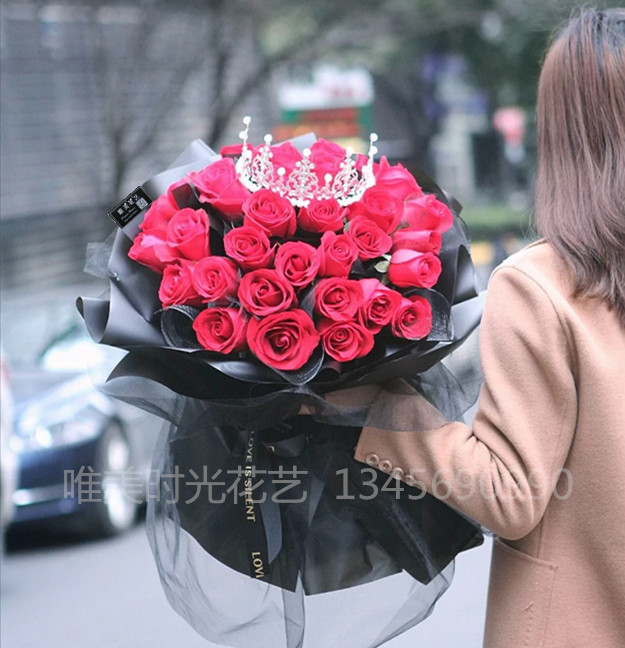 Queen rose Bouquet of flowers Red rose Ningbo flower Ningbo Florist rose Bouquet of flowers birthday Valentine's Day Proposein the Flower delivery/Flowers simulation/Plants gardening , Flower delivery(City) category - from Buy2taobao.com to provide professional Taobao agent buy service
