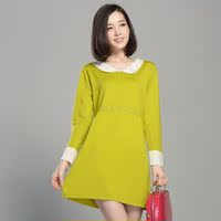 2014新款春装<em>针织开衫女圆领</em>披肩韩版拼接空