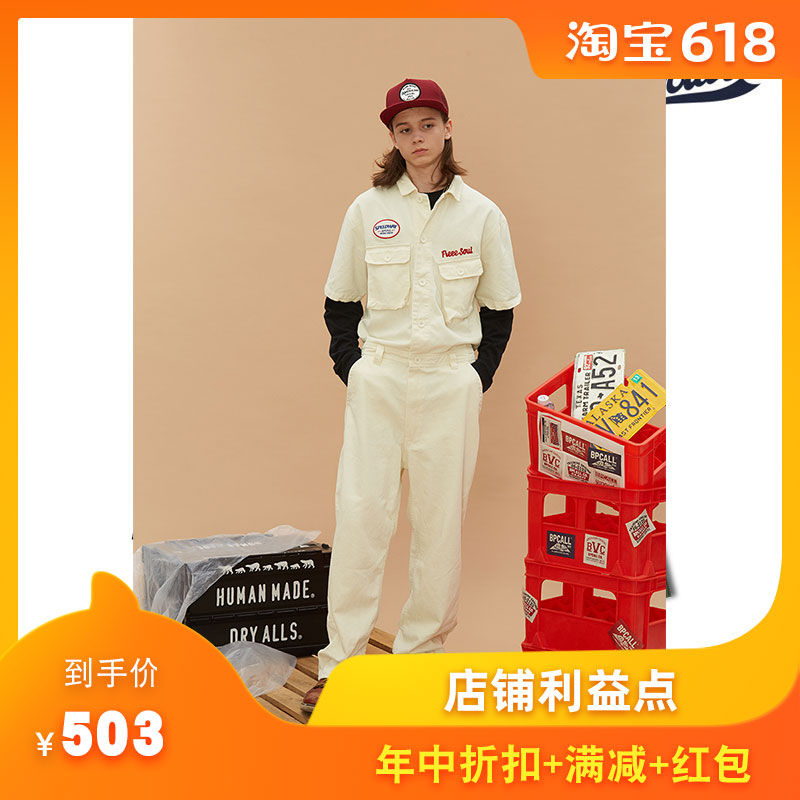 BPCALL日系阿美咔叽刺绣机车米白连体裤工装机修服mino宋闵浩同款|ruв категории Мужская одежда, пиджак - от Buy2taobao.com для оказания профессиональной услуги покупки агента Taobao