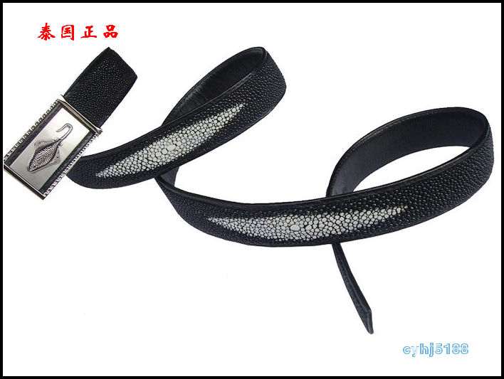 正品促销 泰国天然珍珠鱼皮腰带 珍珠鱼皮带 男士真皮平滑扣皮带在类目 服饰配件/皮带/帽子/围巾, 腰带/皮带/腰链中 - 来自Buy2taobao.com提供专业的淘宝代购服务