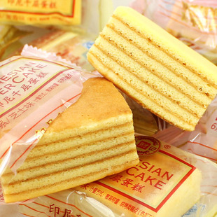  新零食品 印尼千层蛋糕 有层次的小蛋糕 混口味早餐点心245g