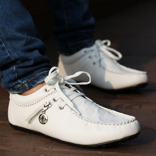  春款男鞋子英伦系带皮鞋低帮鞋男韩版板鞋潮流白色休闲鞋男潮鞋