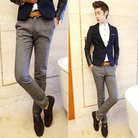 优卡绅男士亚麻裤修身亚麻男裤子2013秋冬新