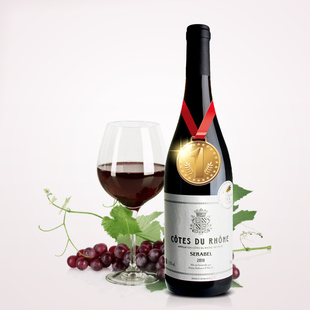  【酒美】法国原瓶进口红酒 罗纳河谷塞拉博干红葡萄酒 750ml