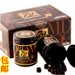  韩国进口食品 乐天72黑巧克力 72%黑巧克力1盒装 6罐包邮