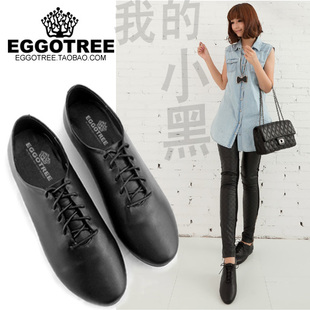  款单鞋 韩版真皮牛津鞋 英伦风女鞋 复古平跟小黑皮鞋平底鞋