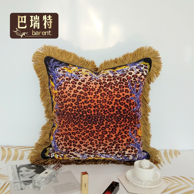 巴瑞特2019新品意式複古抱枕加厚絨布豹紋印花45cm靠包墊含芯在類目 居家布藝, 靠墊/抱枕中 - 來自Buy2taobao.com提供專業的淘寶代購服務