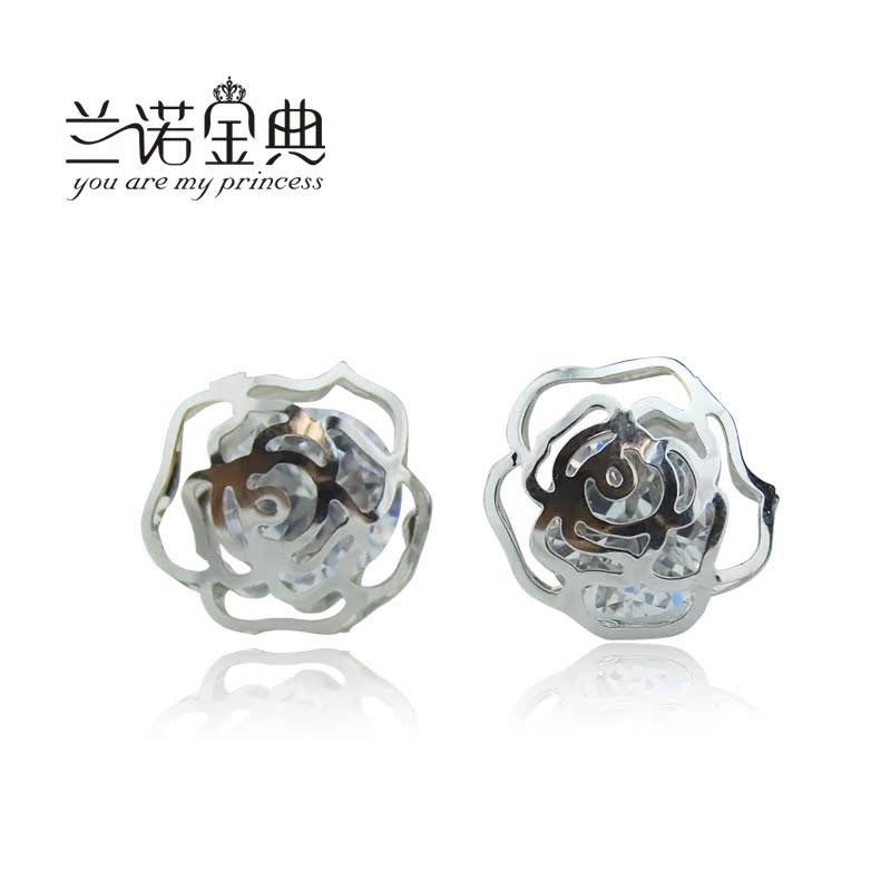兰诺金典专柜耳饰 玫瑰花耳钉 镂空水晶玫瑰金耳钉 全国包邮 兰诺金典专柜耳饰 玫瑰花耳钉 镂空水晶玫瑰金耳钉 全国包邮