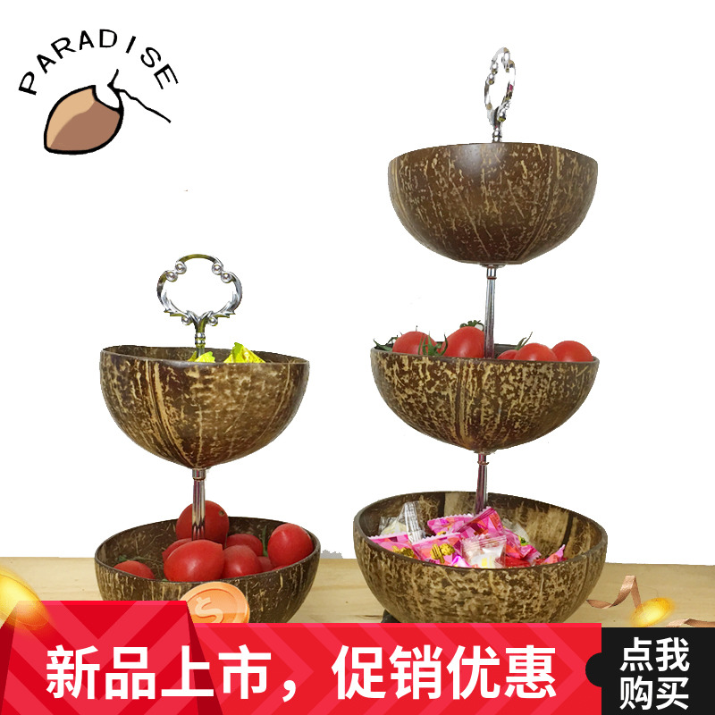 originality Coir double-deck Dry Fruits Fruit plate three layers Coir Cake Stand Restaurant nut Candy dish Refreshmentsin the Tableware , Tableware , Fruit bowl/Fruit plate/Hamper category - from Buy2taobao.com to provide professional Taobao agent buy service