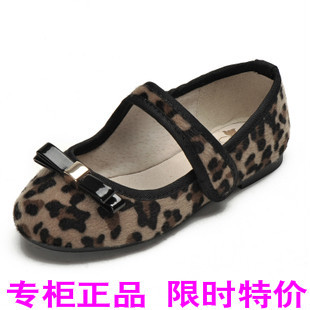  正品春秋新款豹纹绒面母女亲子鞋 韩版时尚女童公主鞋 儿童单皮鞋