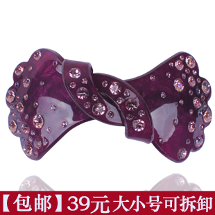  可拆卸蝴蝶结发夹 大号 水钻发饰韩国正品 韩版顶夹/发卡/弹簧夹