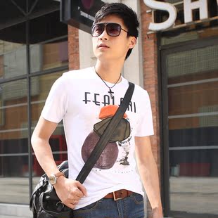  夏装男装新款t恤 男短袖男士紧身T恤潮男t恤纯棉短袖打底衫男