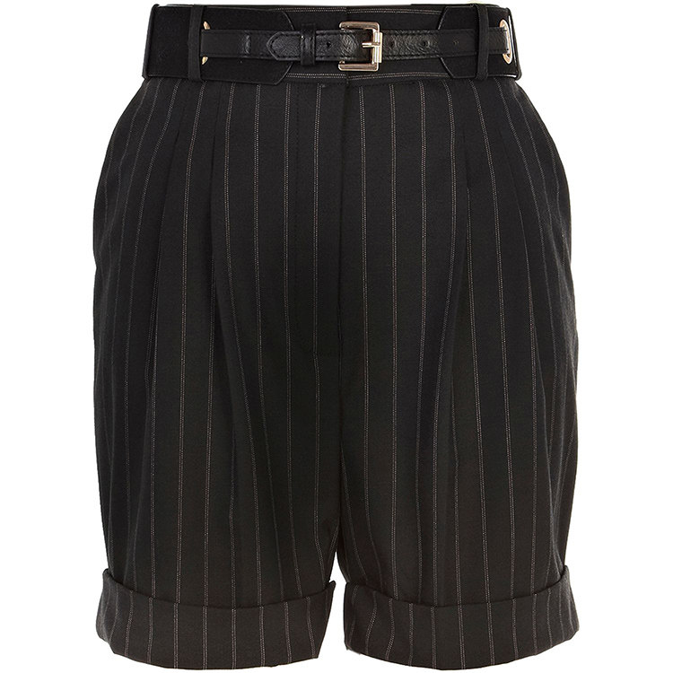 英国代购river island<em>复古</em>雅痞竖条<em>高腰西装短裤</em>