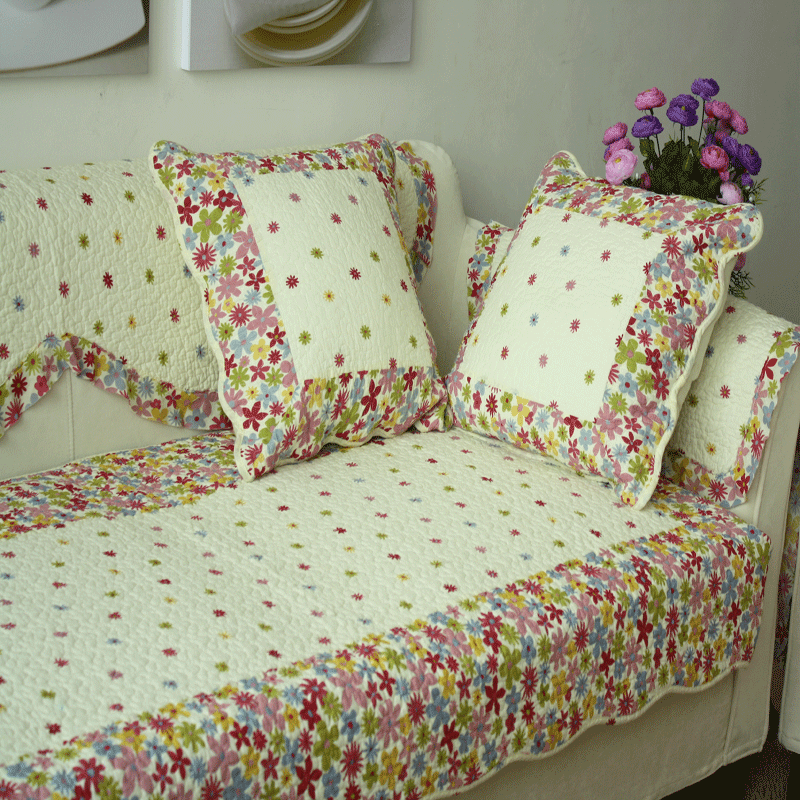 Gypsophila Quilting Sofa cushion Pure Cotton Floating Window Cushion Pastoral cushion Sofa towel full Four seasonsin the Home Fabric , Cushion/Cushion/Sofa cushion , Sofa cushion category - from Buy2taobao.com to provide professional Taobao agent buy service