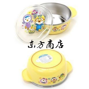 the republic of korea Imported quality goods tableware Little penguin PORORO children Stainless steel strip Cover bowl non-slip Rice bowl Soup bowlin the Tableware , Tableware , Bowl category - from Buy2taobao.com to provide professional Taobao agent buy service