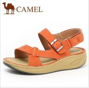  CAMEL骆驼正品骆驼女鞋 夏季凉鞋 女士坡跟夏季沙滩鞋特价1111002