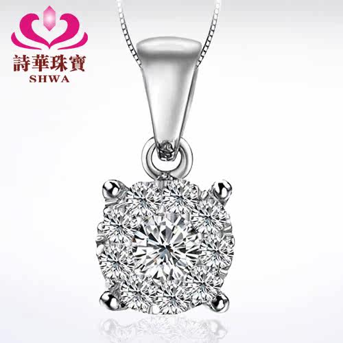 Effect 1 Carat jewelry 20 poems China sent 18K pendant necklace white gold diamond pendant necklace genuine